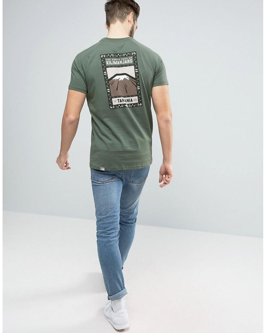 The North Face Cotton Kilimanjaro Face T-shirt In Green for Men | Lyst