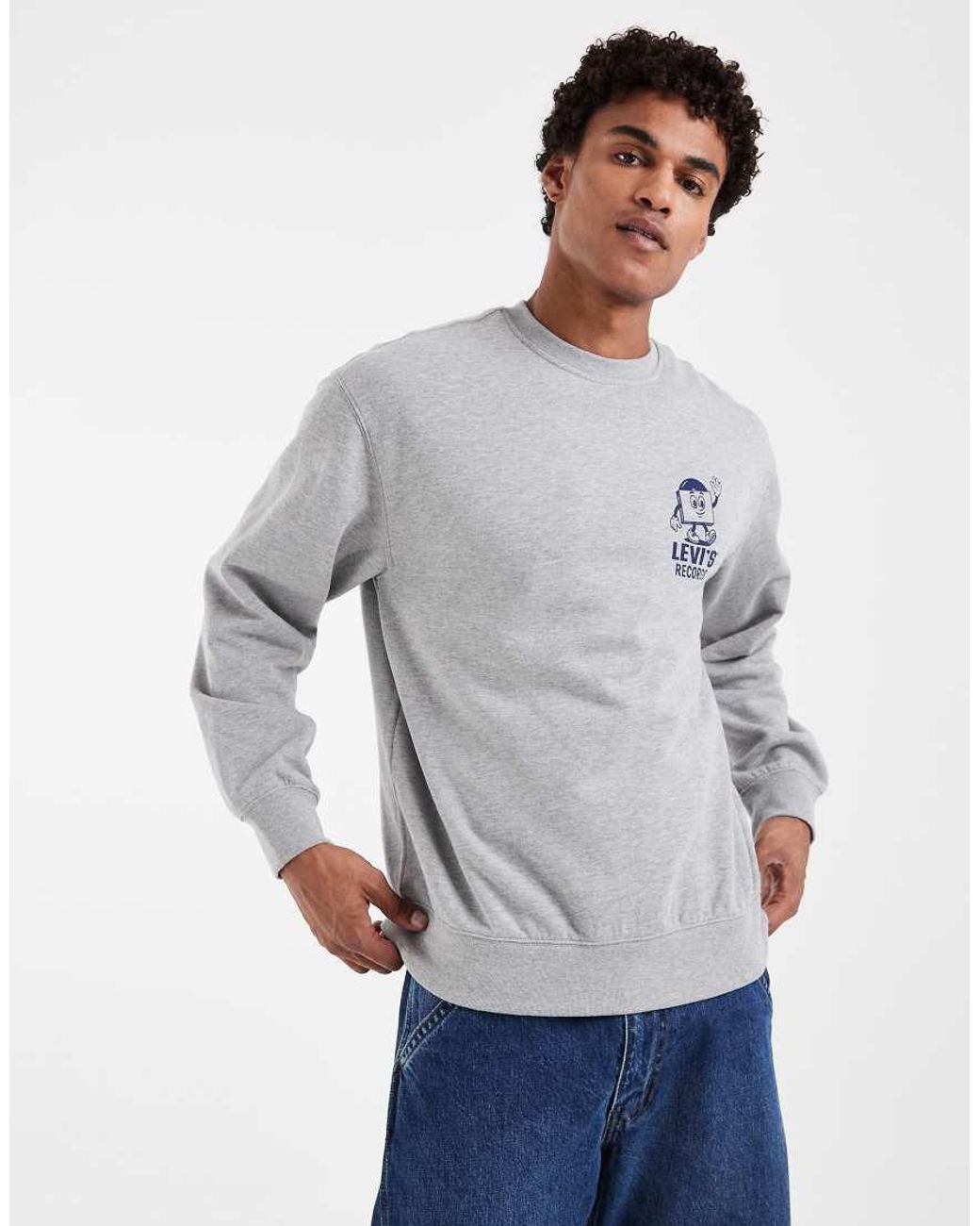 Levi's Blue Relaxed Graphic Back Print Sweatshirt for men