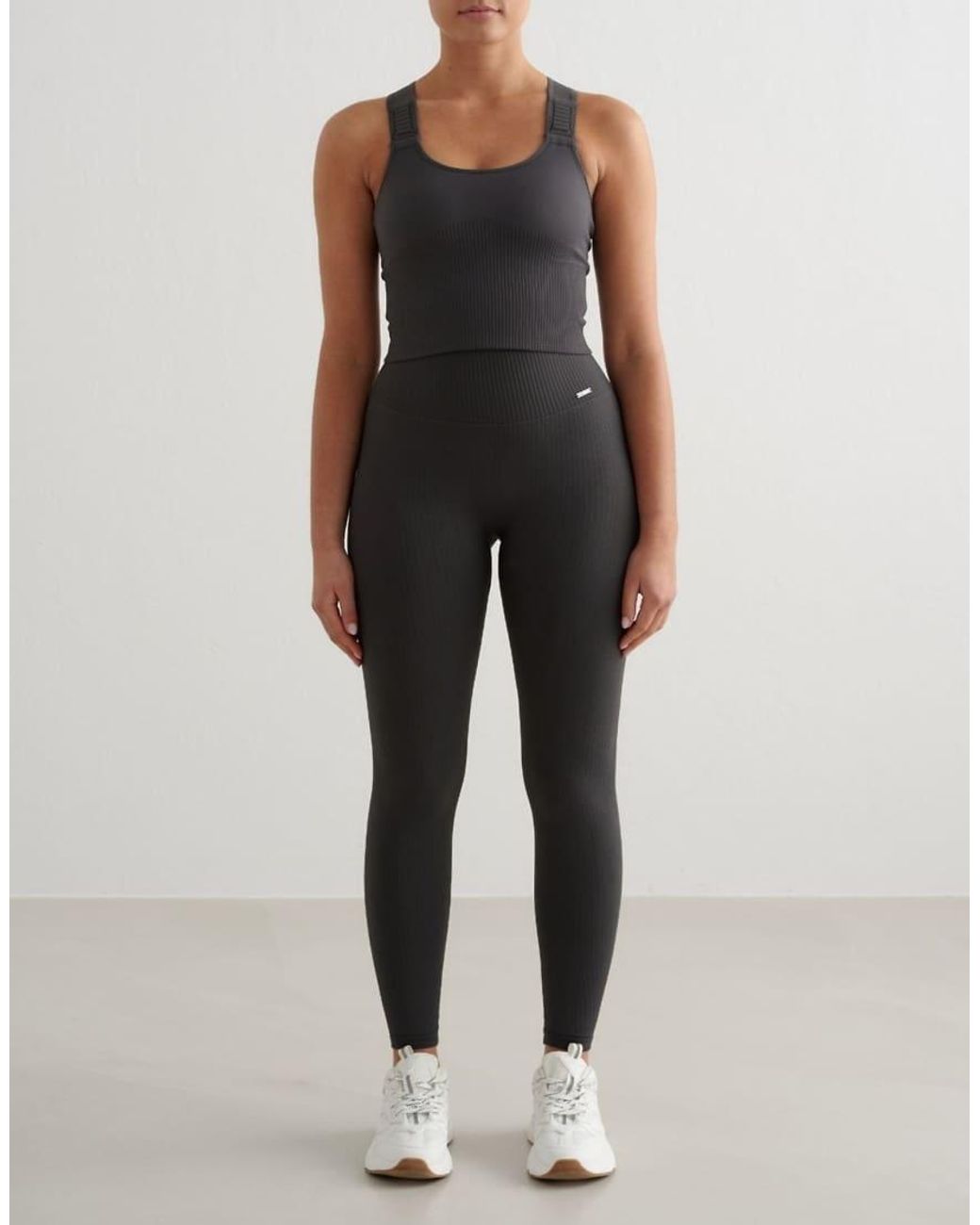 Aim'n Black Shadow Ribbed Seamless High Support Bralette
