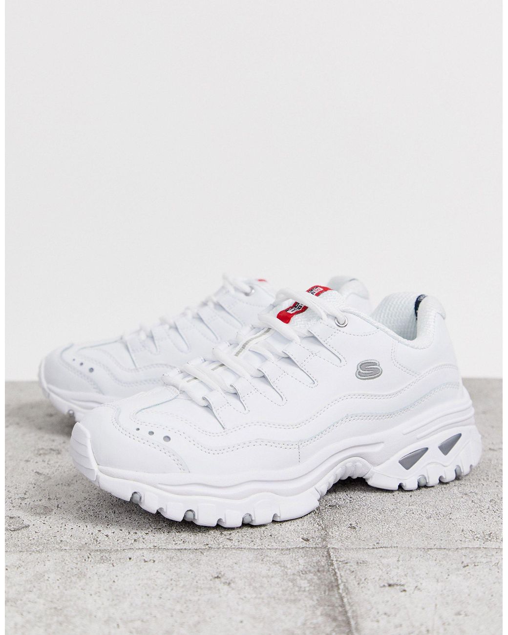 skechers white chunky trainers