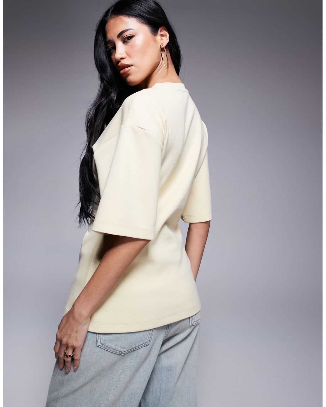 ASOS Natural Cinched Interlock Tee