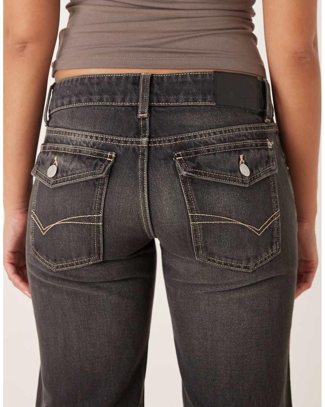 Cotton On Black Low Relaxed Flare Jean