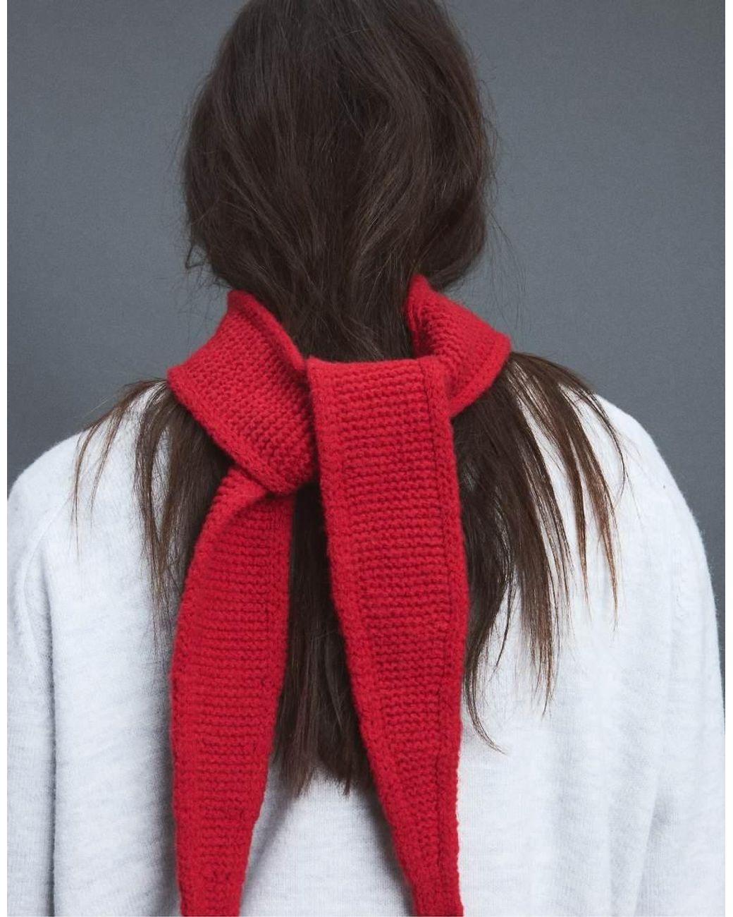Stradivarius Red Knitted Triangular Scarf
