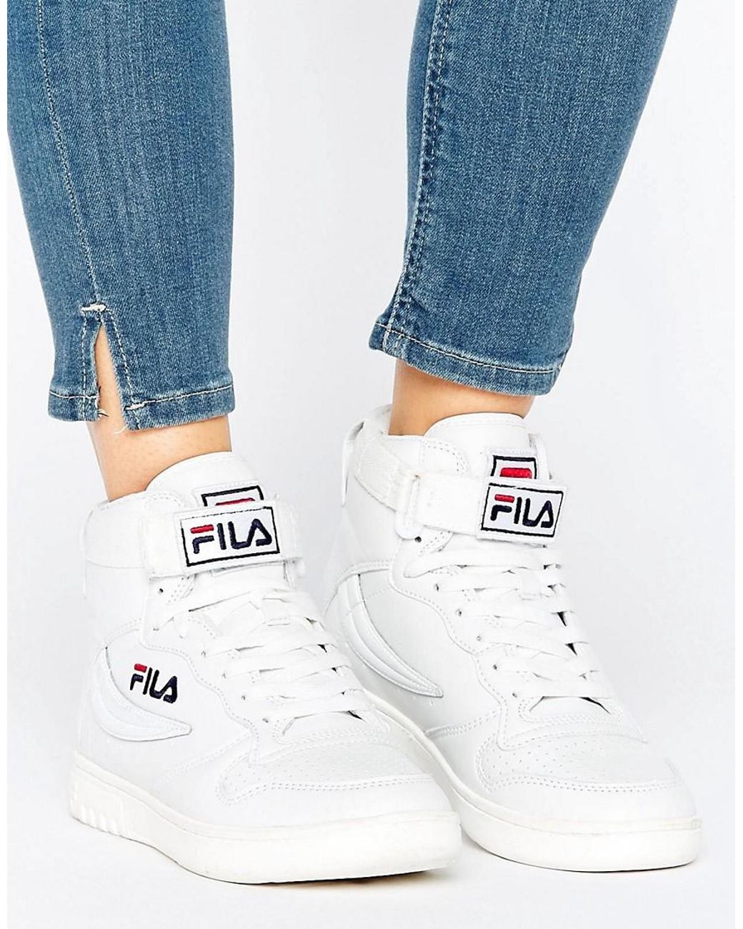 Fila Fx100 High Top Sneakers In White | Lyst