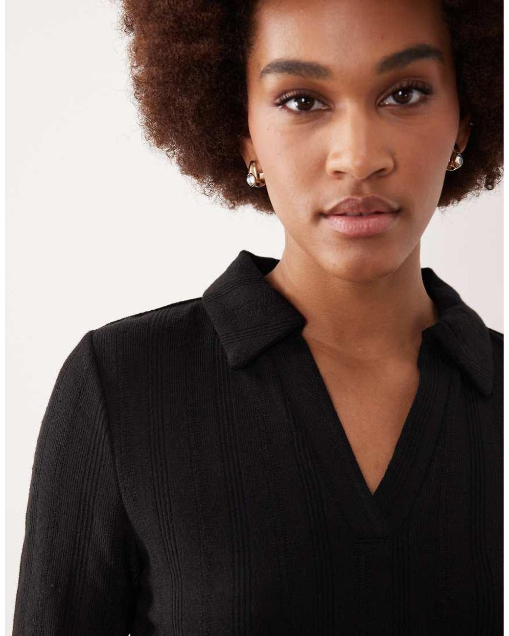 JDY Tall Black Knitted Polo Maxi Dress