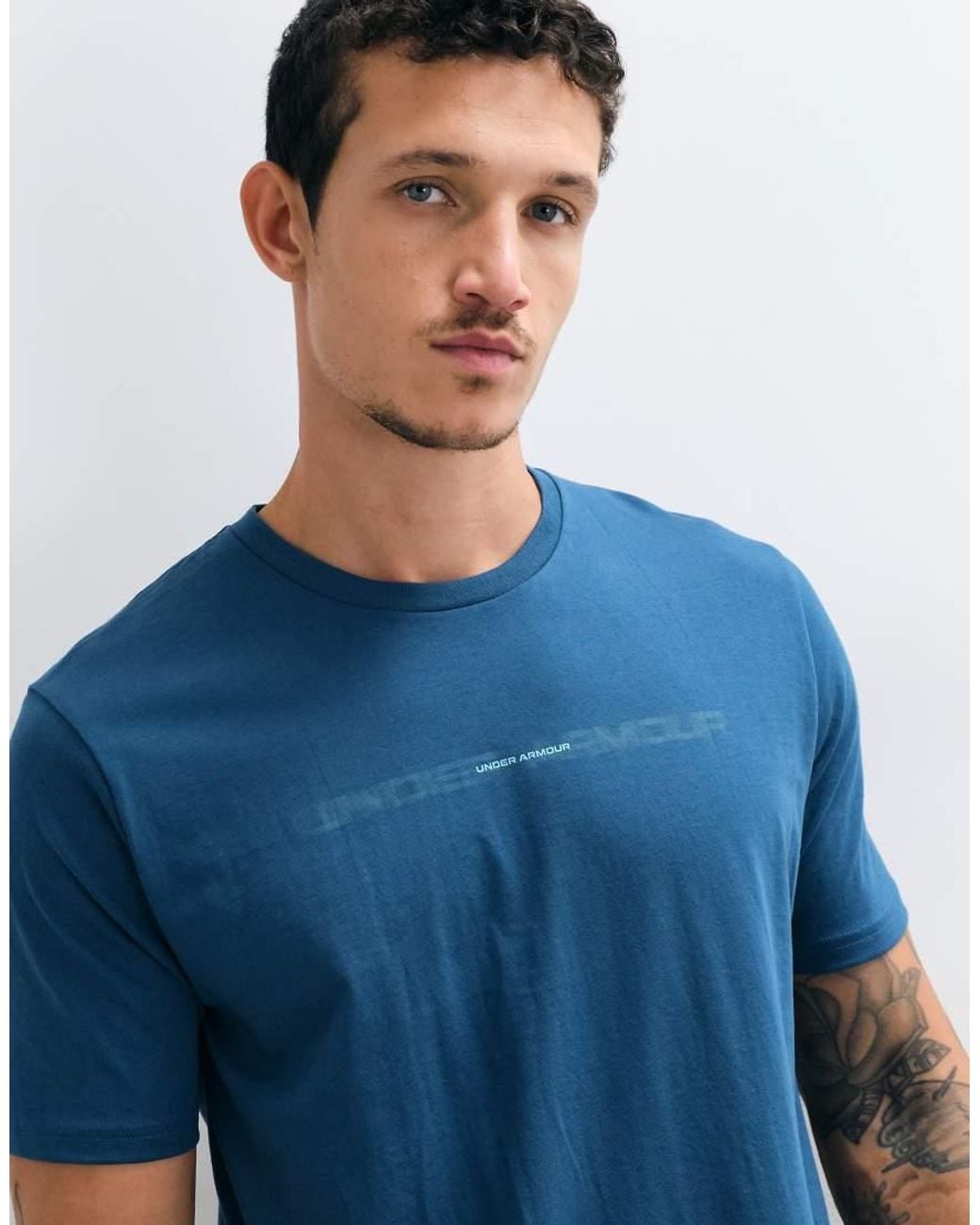 Under Armour Blue Back Print Short Sleeve T-shirt for men