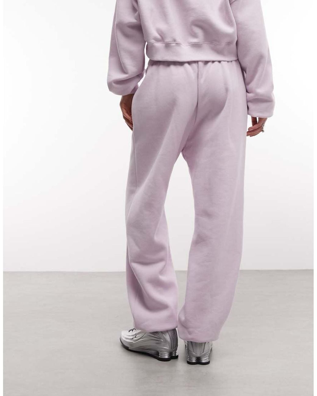Nike Pink Studio Fleece Mid-Weight Oversized Cuffed Jogger