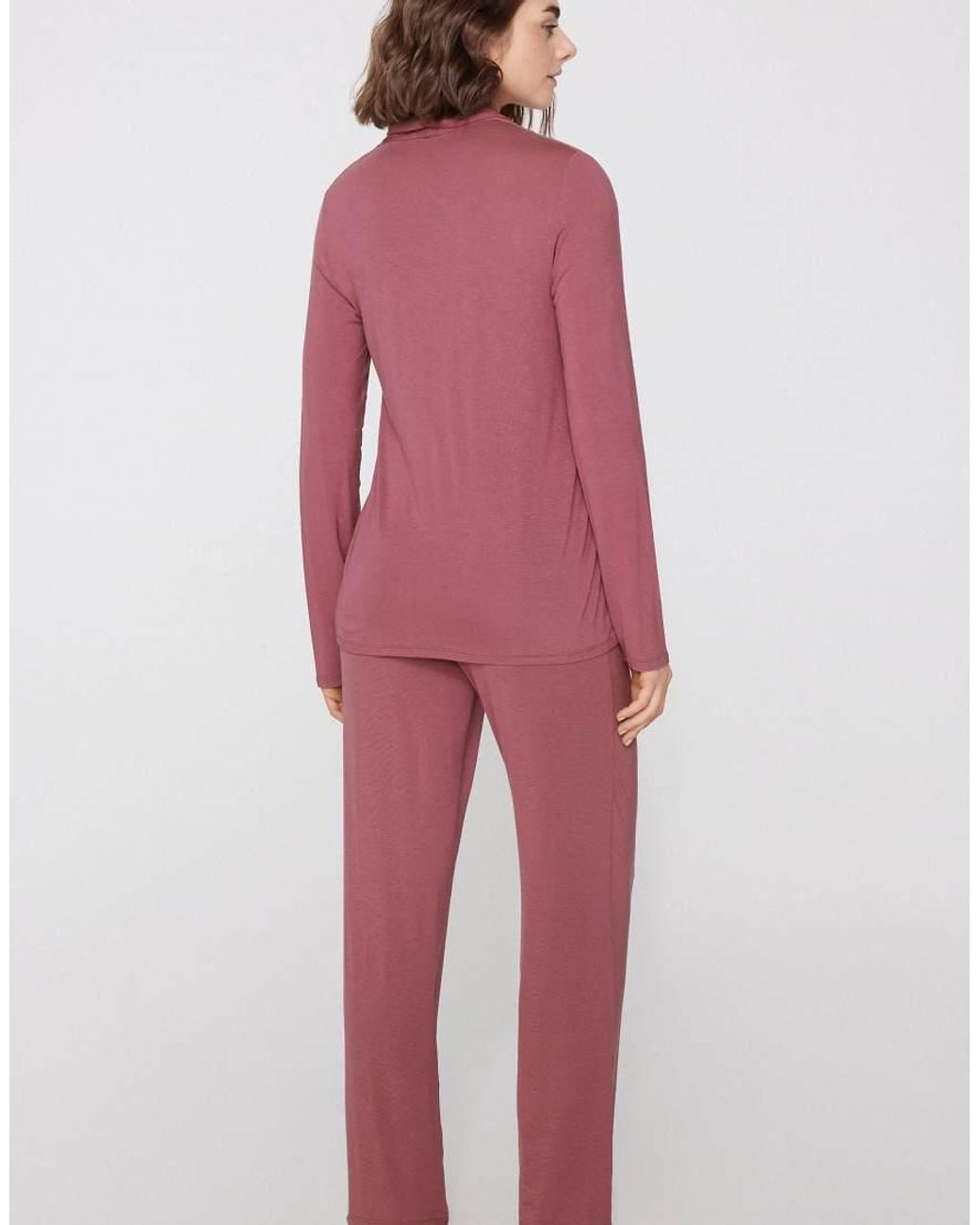 Tezenis Red Long Open Viscose Pyjamas