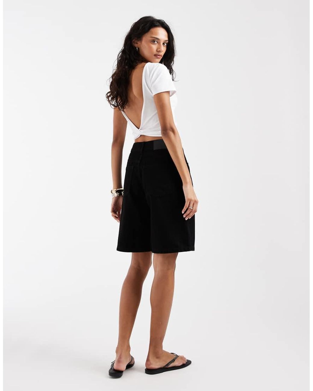 ASOS Black Denim Bermuda Short