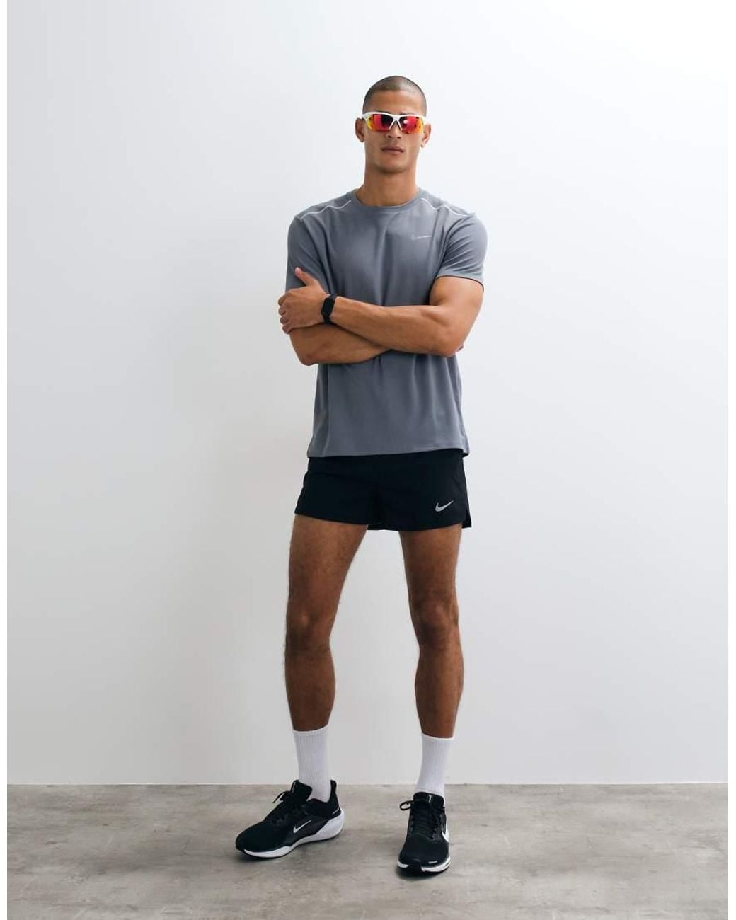 Nike Blue Miler Dri-fit Uv-protection T-shirt for men