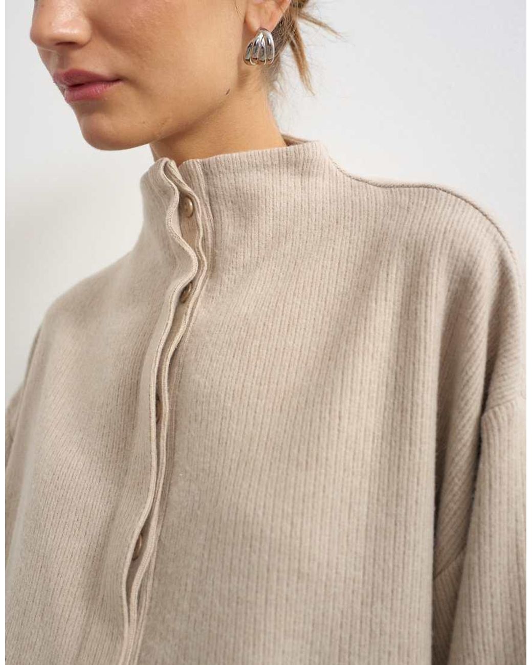TOPSHOP Natural Supersoft Button Down Tie Detail Jacket