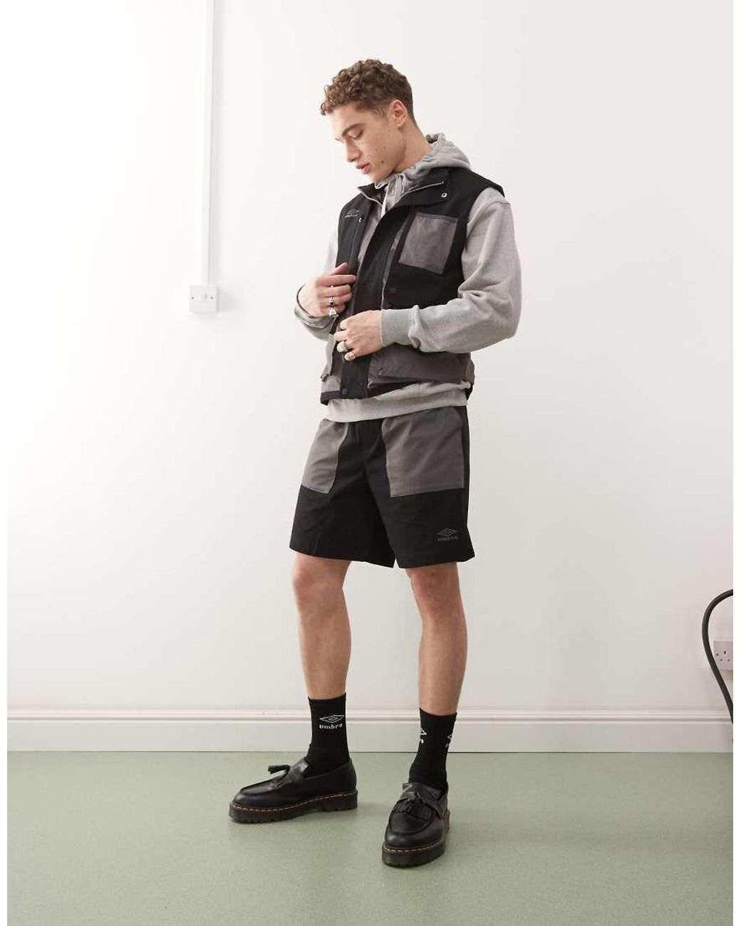 Umbro Black Belted Shorts for men