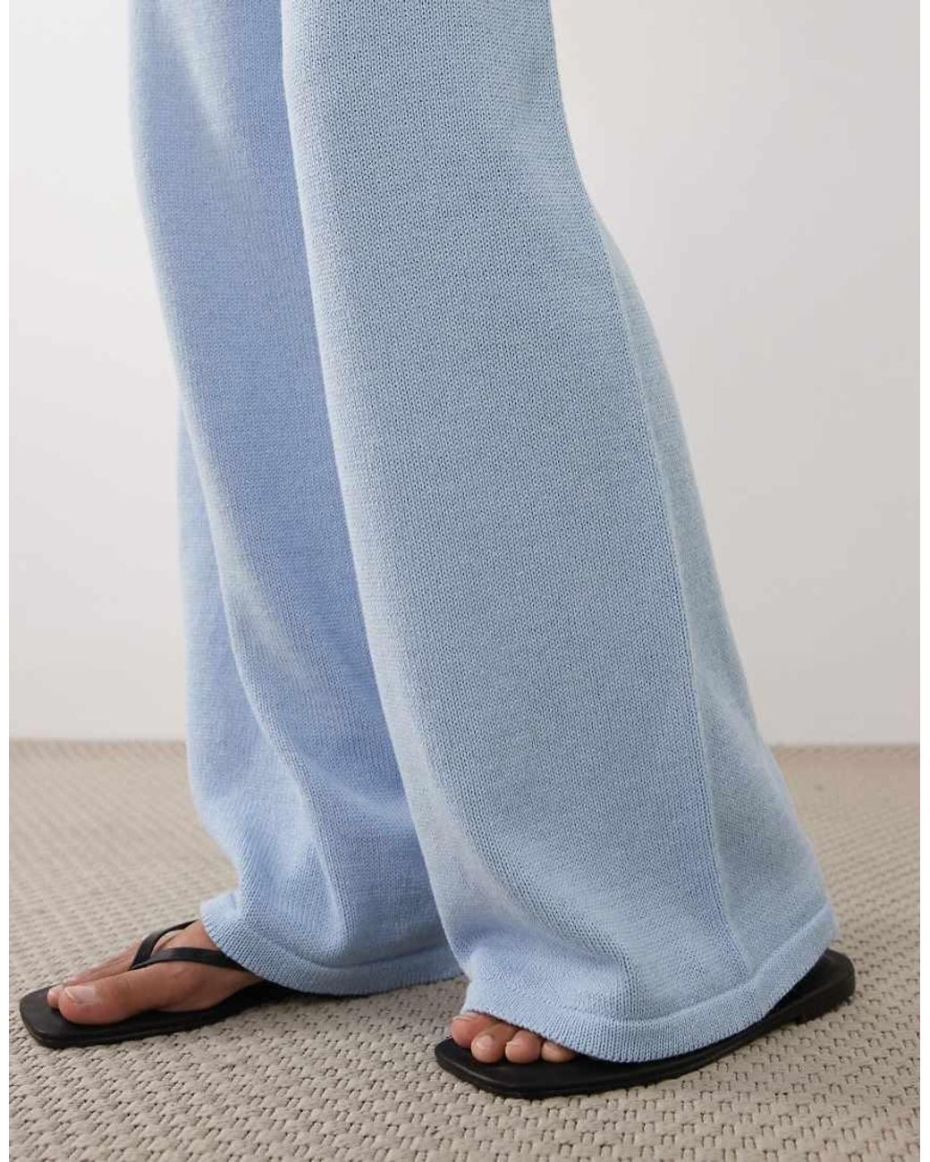 ASOS Blue Knitted Wide Leg Pants