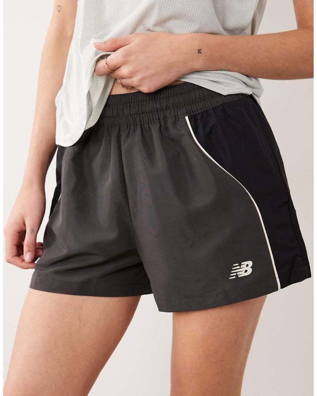 New Balance White Trackside Woven Short
