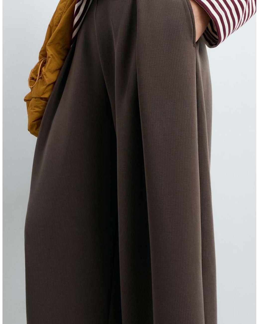 Oysho Gray Wide Trousers With Modal