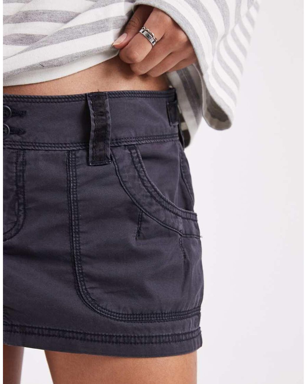 Hollister White Low Rise Poplin Mini Skirt
