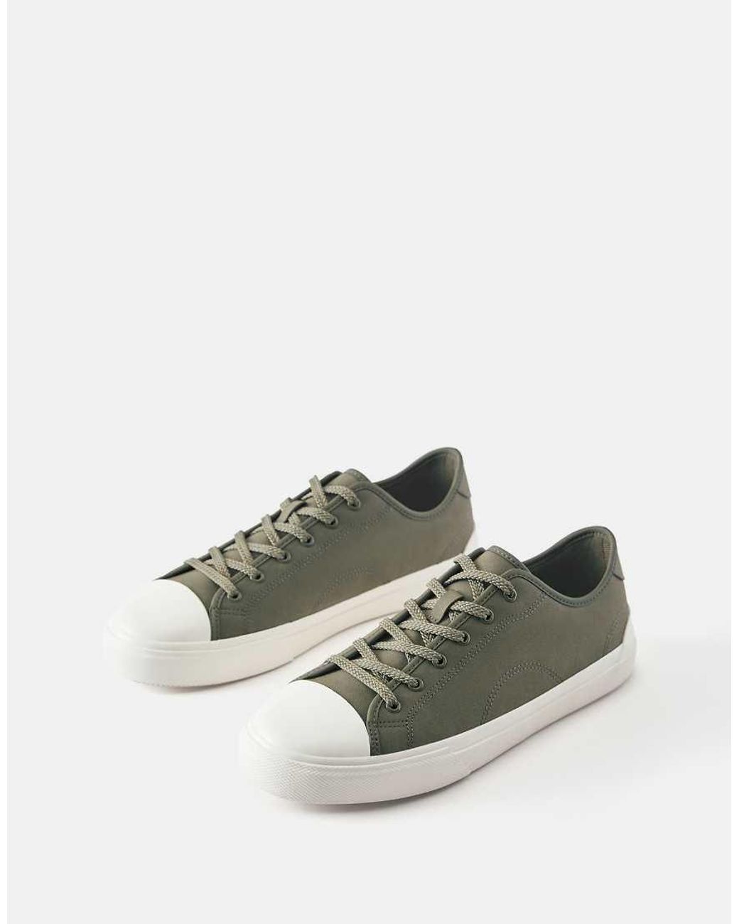 Pull&Bear Green Casual Trainers With Detail for men