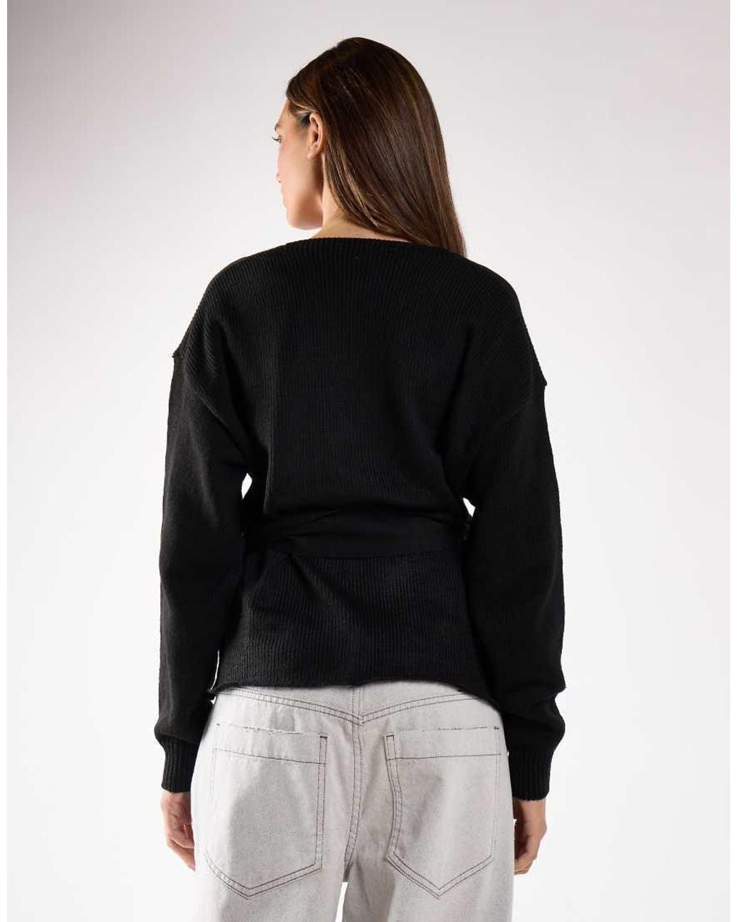 Glamorous White V Neck Wrap Knit Cardigans
