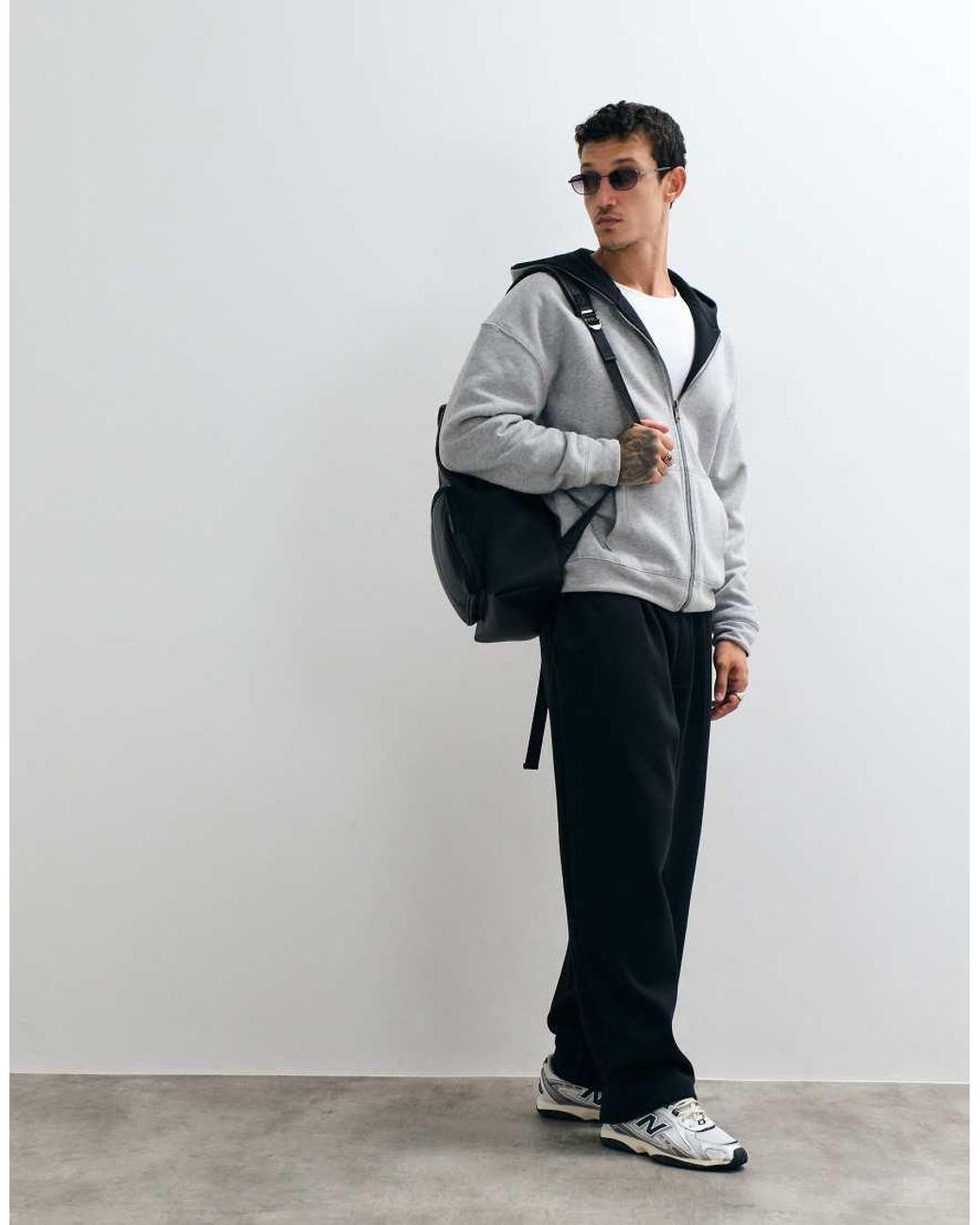 Hollister Gray Reversible Zip Up Hoodie for men