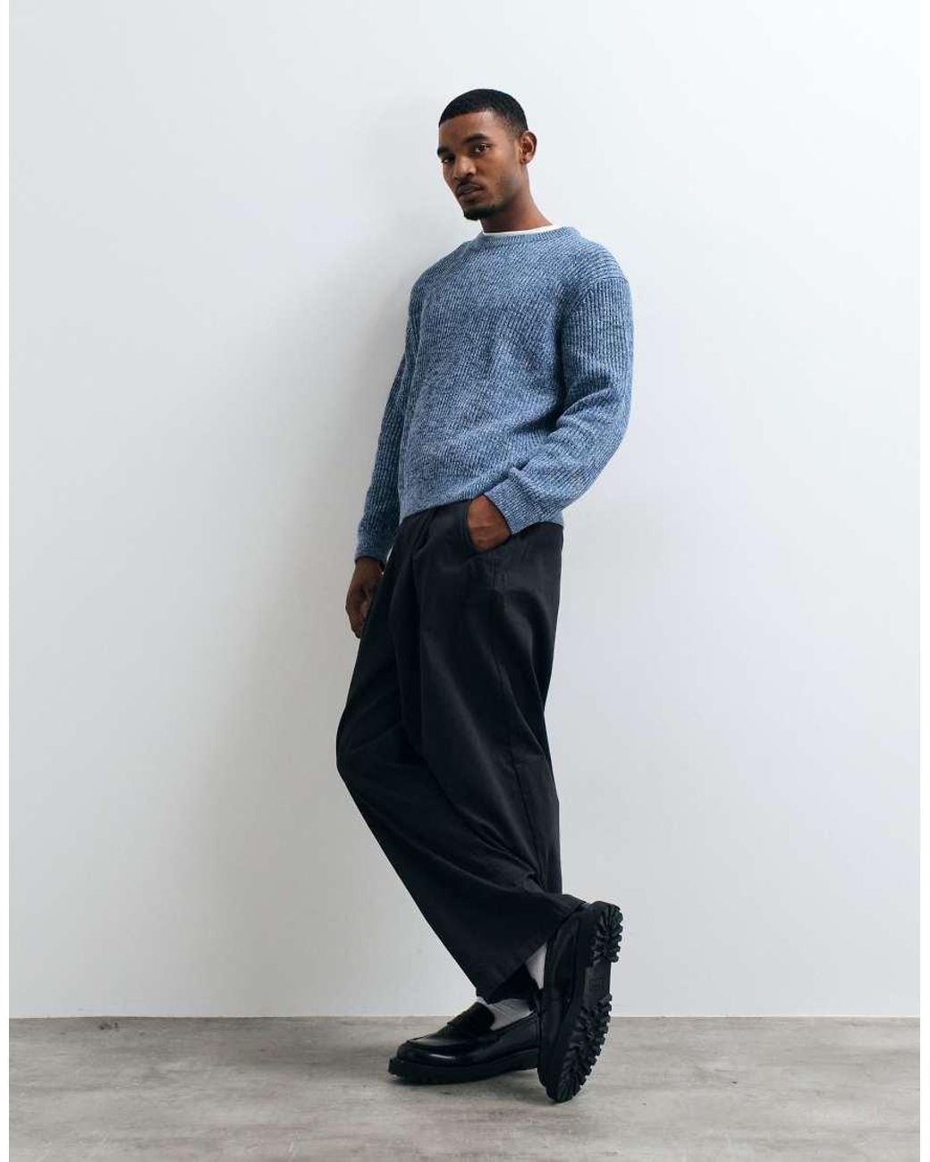 SELECTED Blue Knit Sweater for men