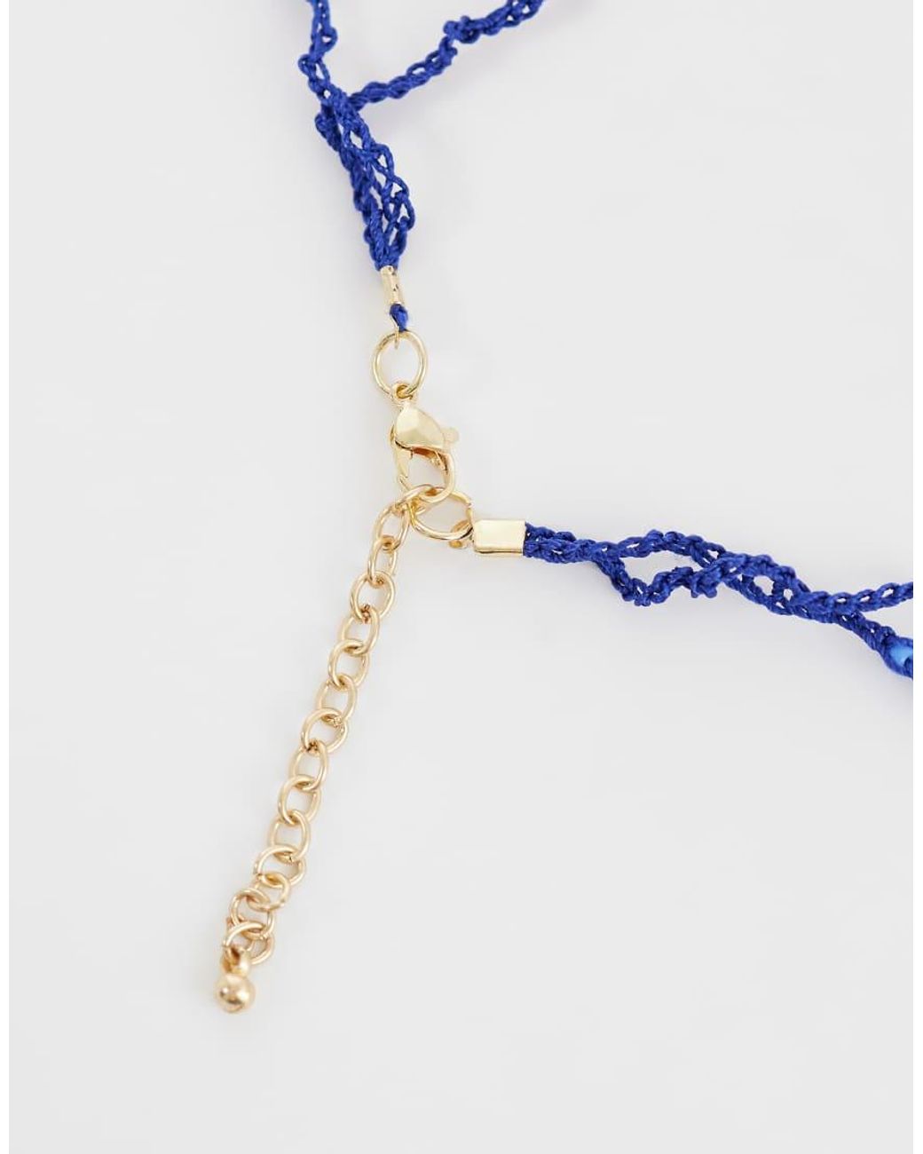 ASOS Blue Mutli-Row Necklace With Cording And Starfish