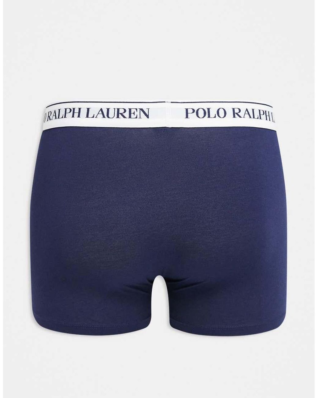 Polo Ralph Lauren Blue 3 Pack Contrast Logo Waistband Classic Trunks for men