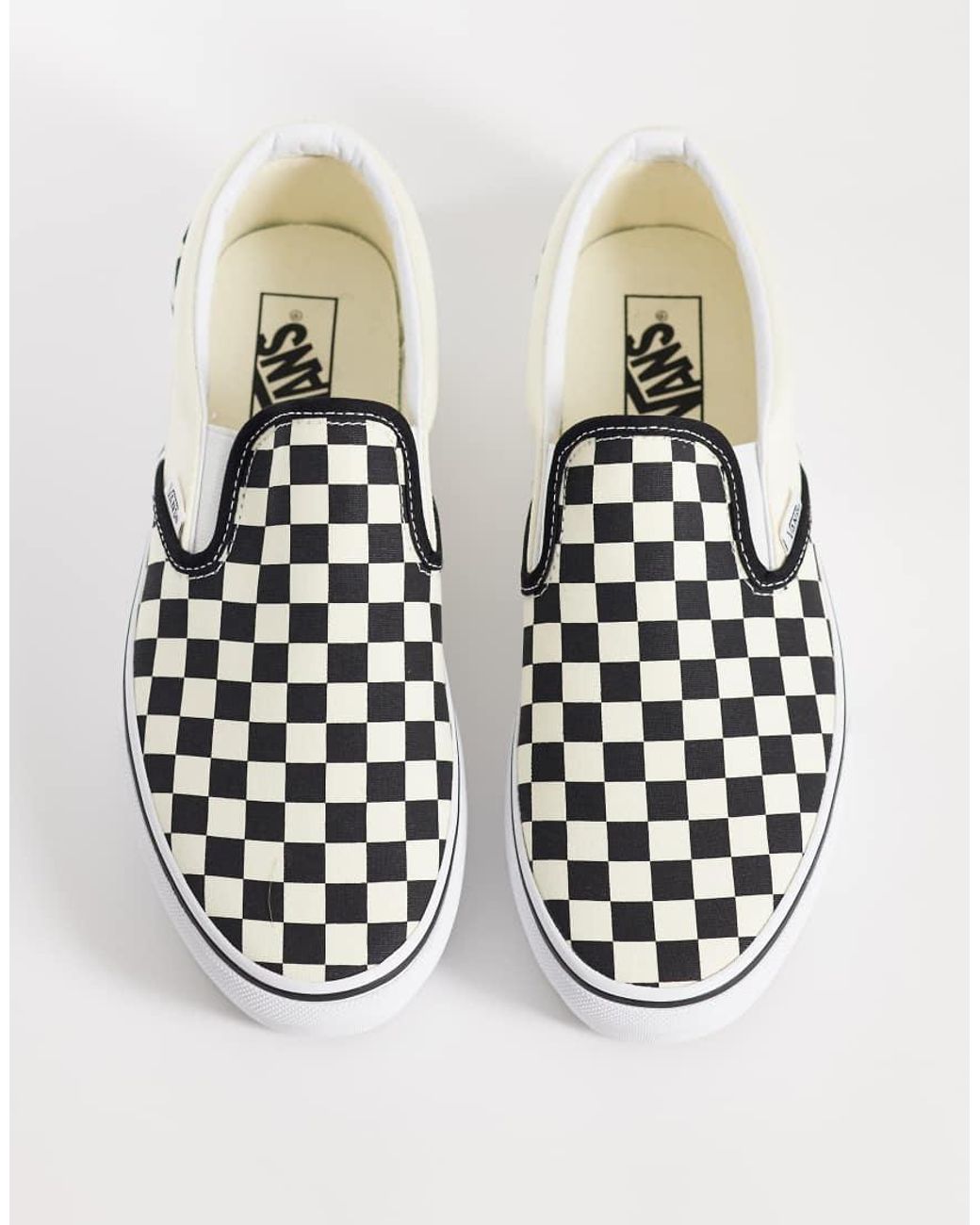 Vans White Classic Slip-on Platform Checkerboard Trainers