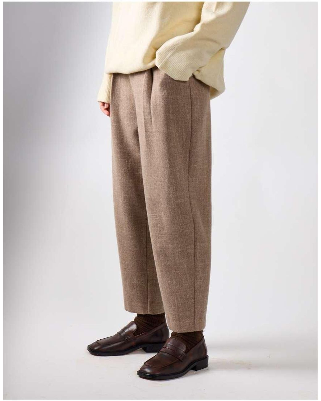 NARRATED Natural High Waist Tapered Trousers