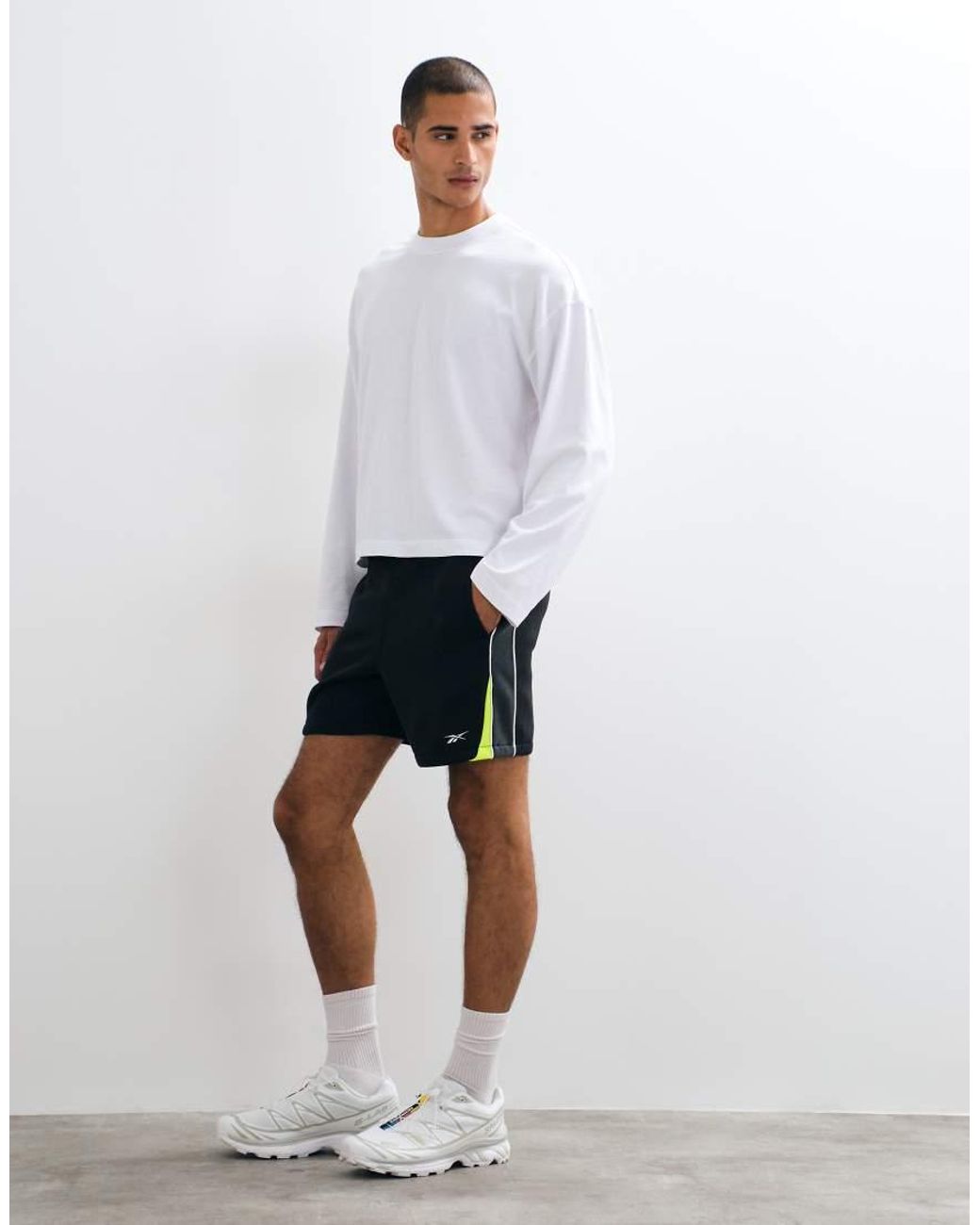 Reebok White Siderwinder Football Sweat 7"" Shorts for men