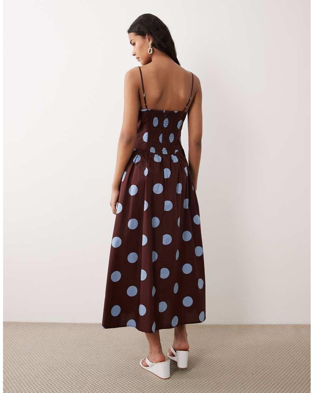 Nobody's Child Brown Renley Occasion Cotton Rich Slip Midi Dress