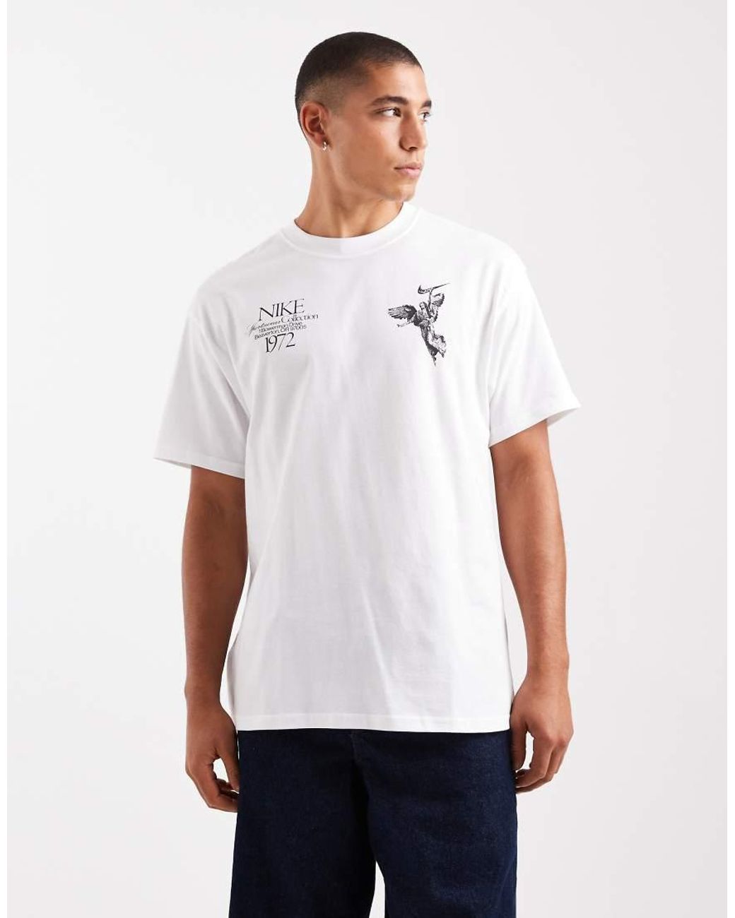 Nike White Victory Back Print Graphic T-Shirt for men