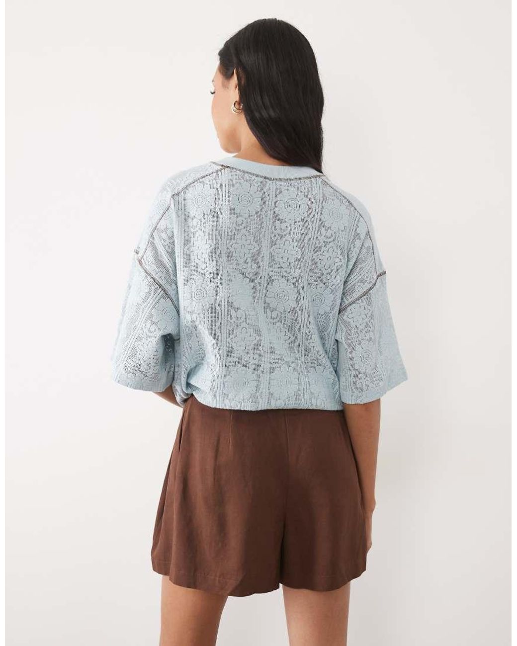 ASOS Brown Tailored A-line Shorts With Linen