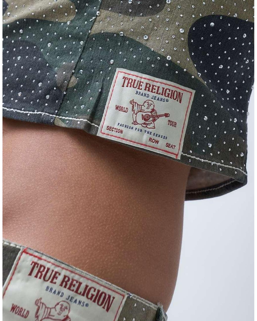 True Religion Gray Camo Corset Style Top Co-ord