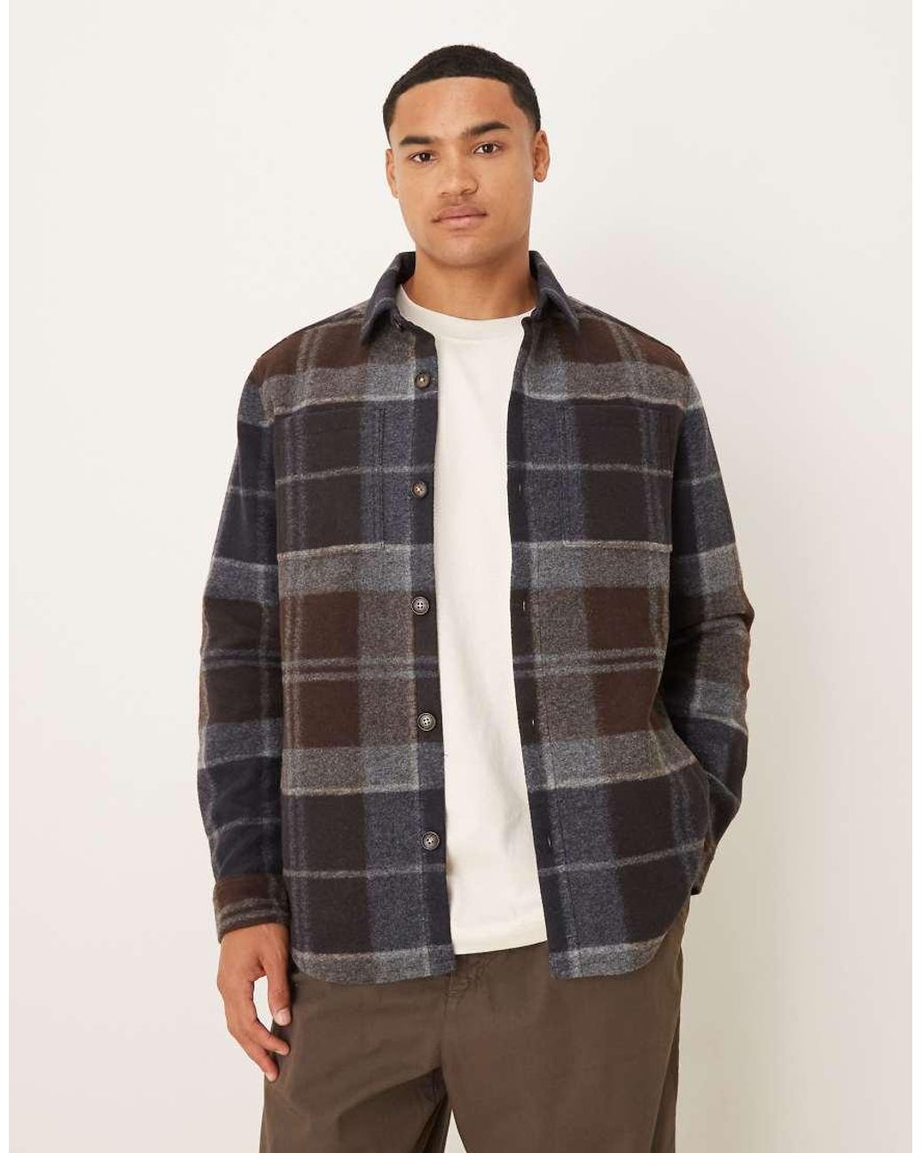 Barbour Gray Chapter Tailored Check Overshirt for men