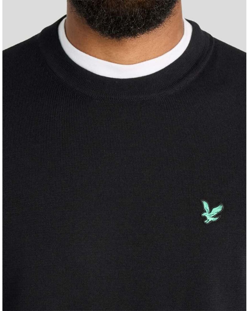 Lyle & Scott Black Mid Knits Golf Polyblend Crew Neck Pullover for men