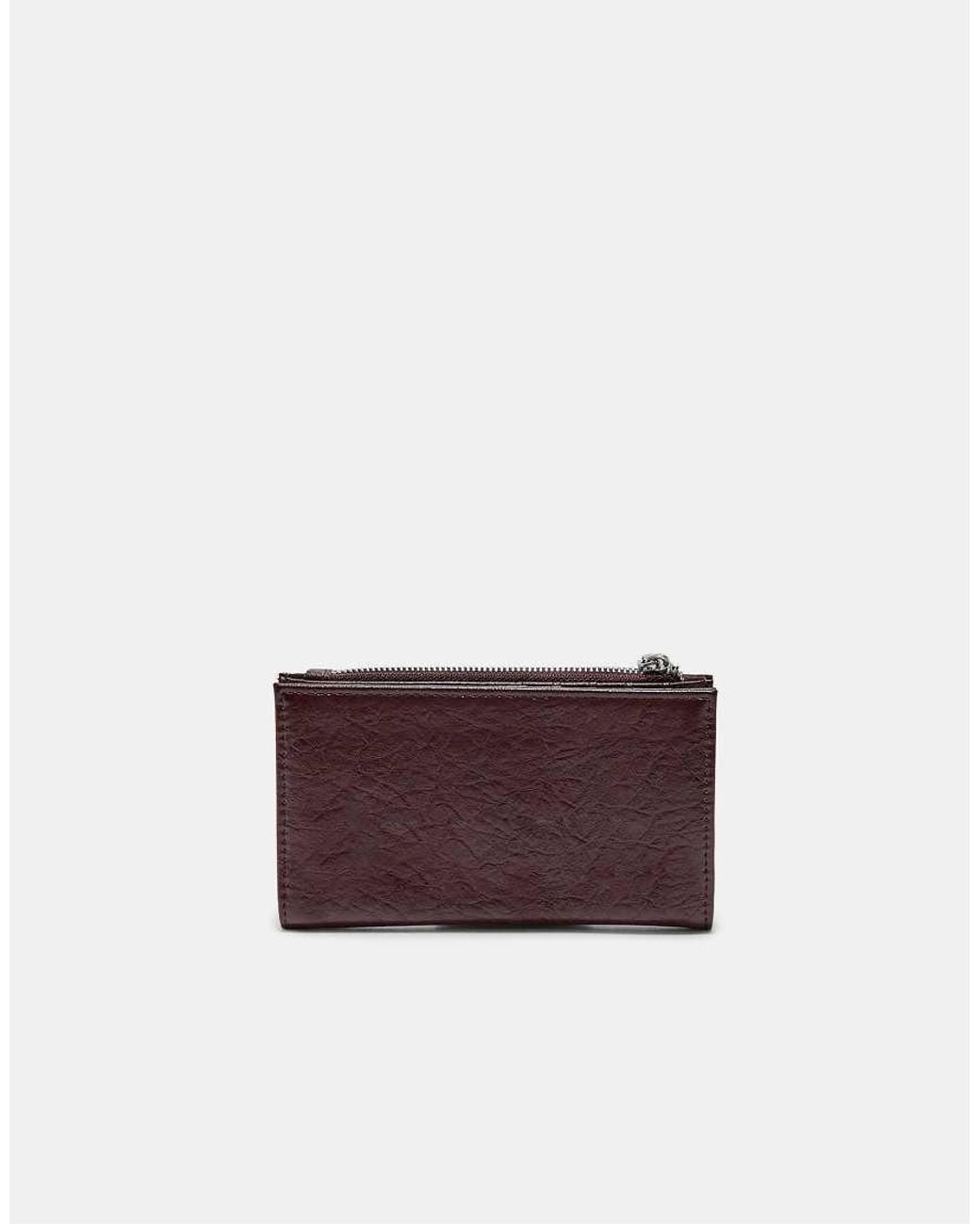 Stradivarius Purple Basic Zip-up Purse