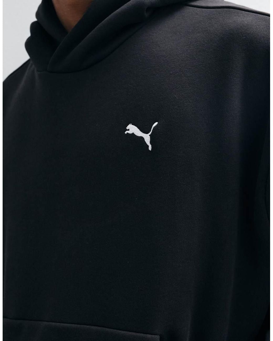 PUMA Blue Essentials Heavy Fleece Boxy Hoodie Oversized for men