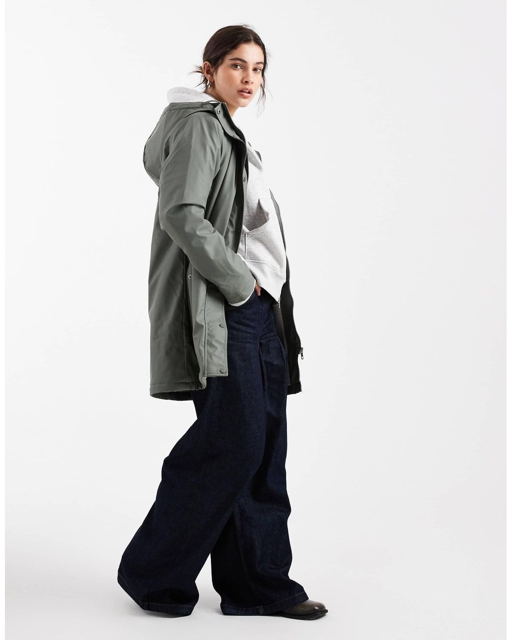 ONLY Gray Lined Rain Coat