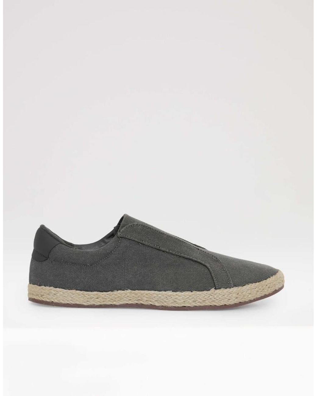 Threadbare Gray Cotton Canvas Slip On Espadrilles for men