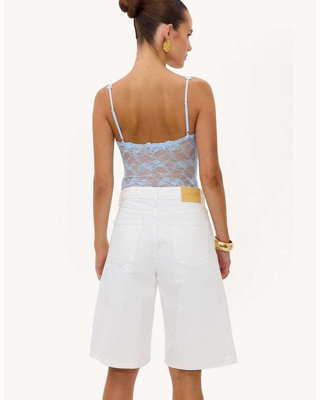 Loavies White Blooming Through The Chill Bodysuit With Lace
