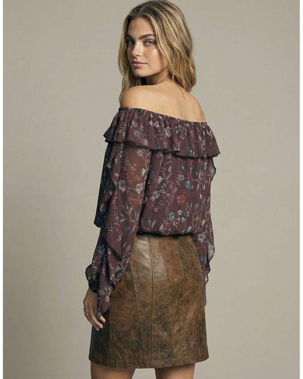HYPEDROP Purple Off-Shoulder Top