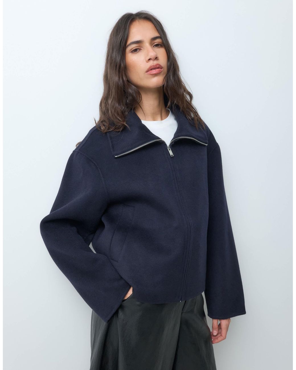 ARKET Blue Double-Faced Wool-Blend Jacket