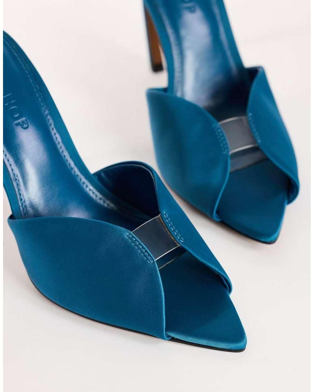 TOPSHOP Blue Wren Peep Toe High Heel Sandal