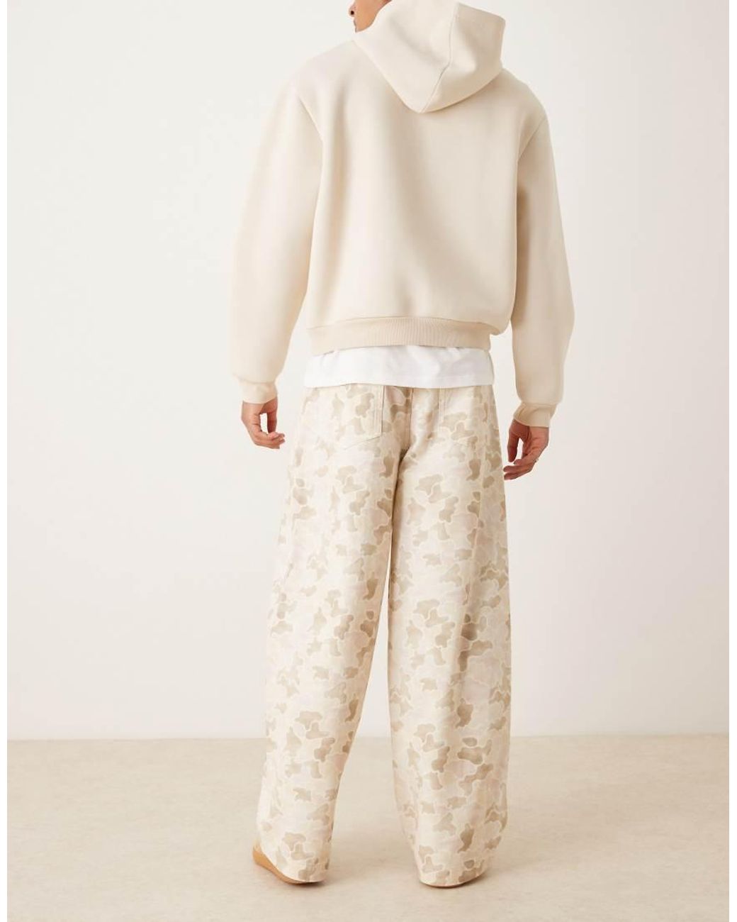 ASOS Natural Oversized Baggy Trousers for men