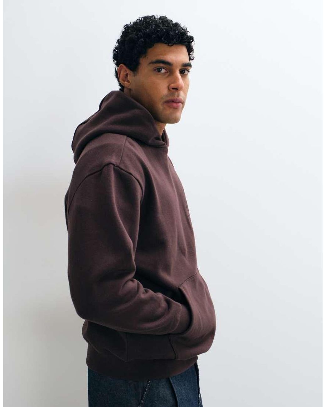 Threadbare Blue Classic Relaxed Fit Hoodie for men