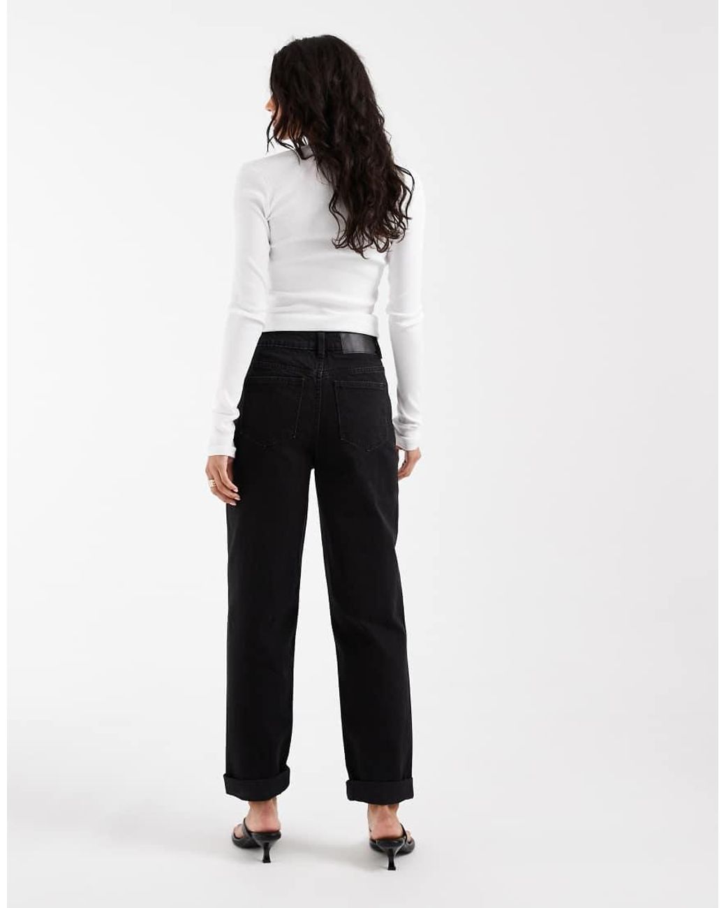 ASOS Natural High Rise Relaxed Mom Jean
