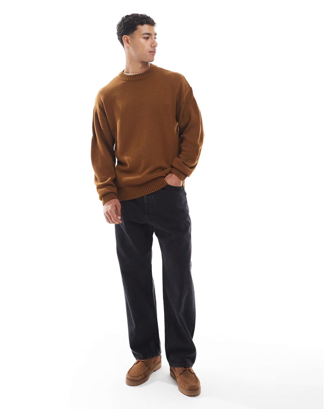 Jack & Jones – oversize-pullover in Brown für Herren