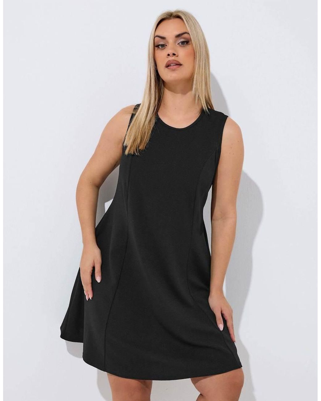 Yours Clothing Black Seam Detail Mini Dress