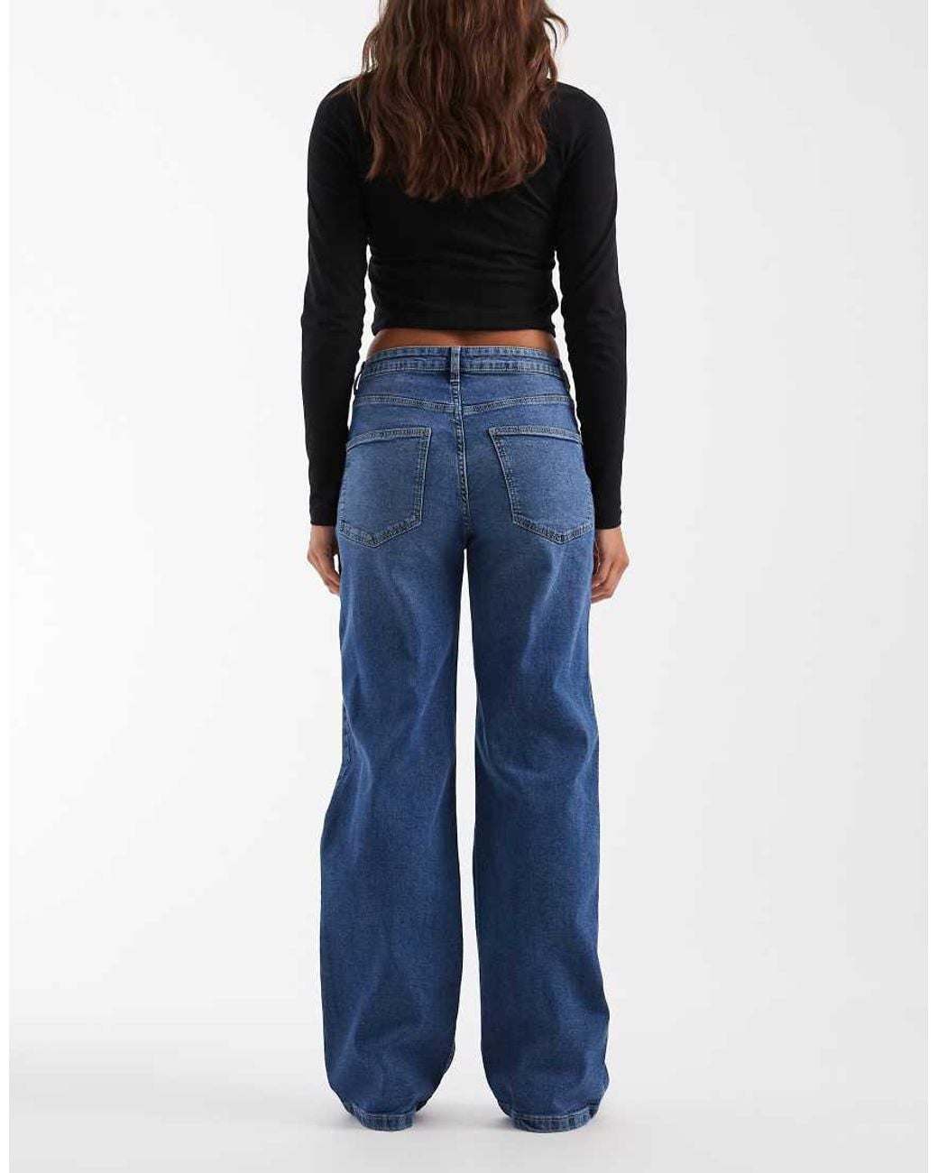 Vero Moda Blue High Rise Wide Leg Jeans