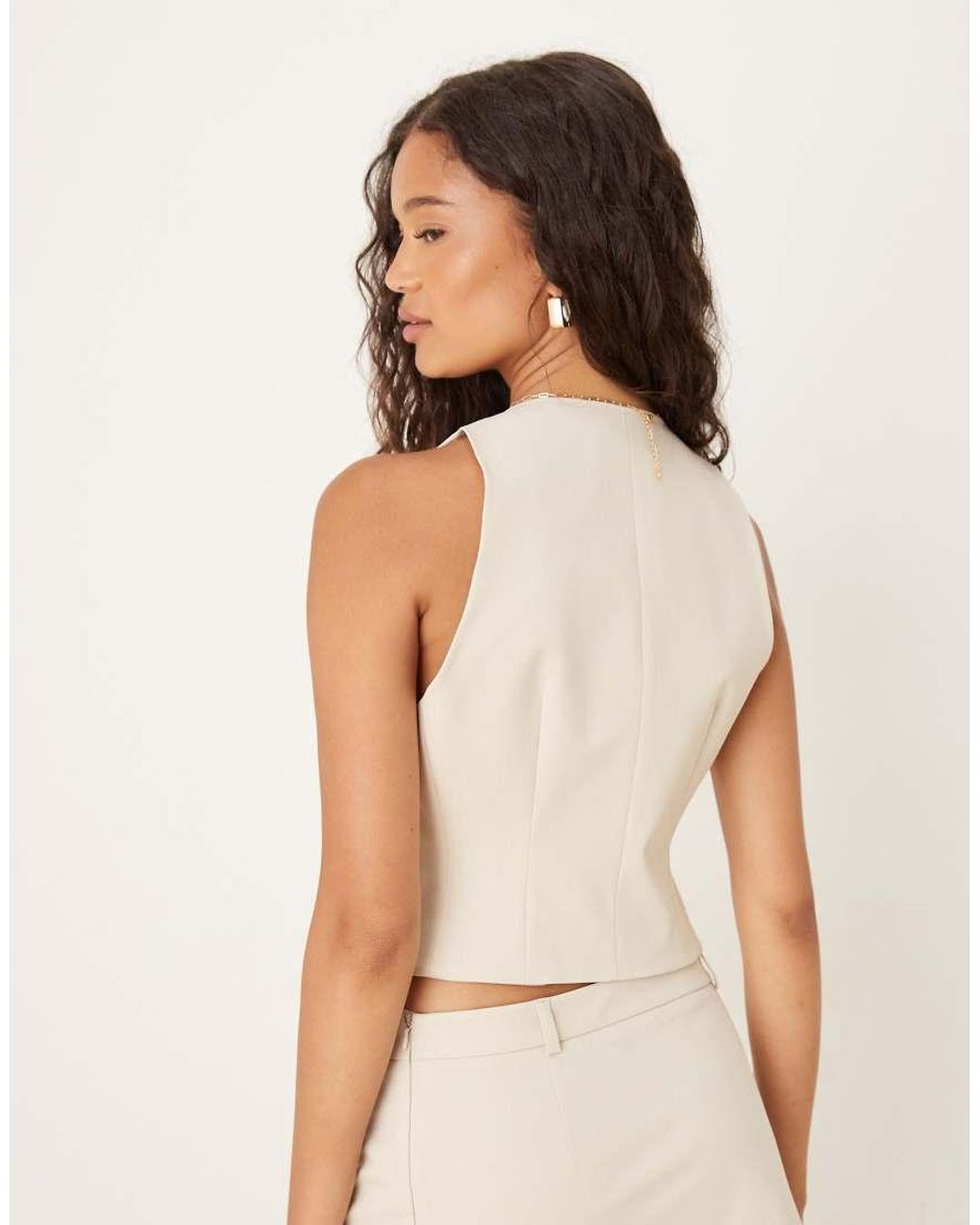 ASOS Natural Tie Front Waistcoat